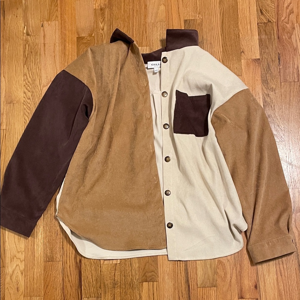 Gilli Brown and Cream Colorblock Jacket